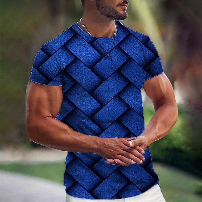 Xuhaijian02 Eenvoudig heren T-shirt geometrisch patroon 3d bedrukt heren top alledaagse casual kleding los oversized shirt retro sweatshirt 3XL