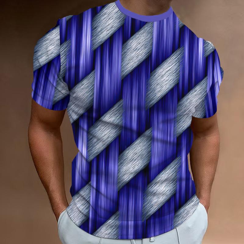 Xuhaijian02 Eenvoudig heren T-shirt geometrisch patroon 3d bedrukt heren top alledaagse casual kleding los oversized shirt retro sweatshirt 2XL