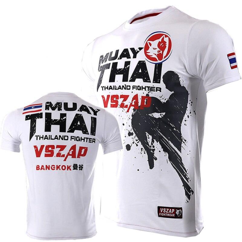 ETST 07 Heren Muay Thai T-shirt Hardlopen Fitness Sport Korte mouw Outdoor Boksen Worstelen Trainingspakken Zomer Ademend Sneldrogend Tops M