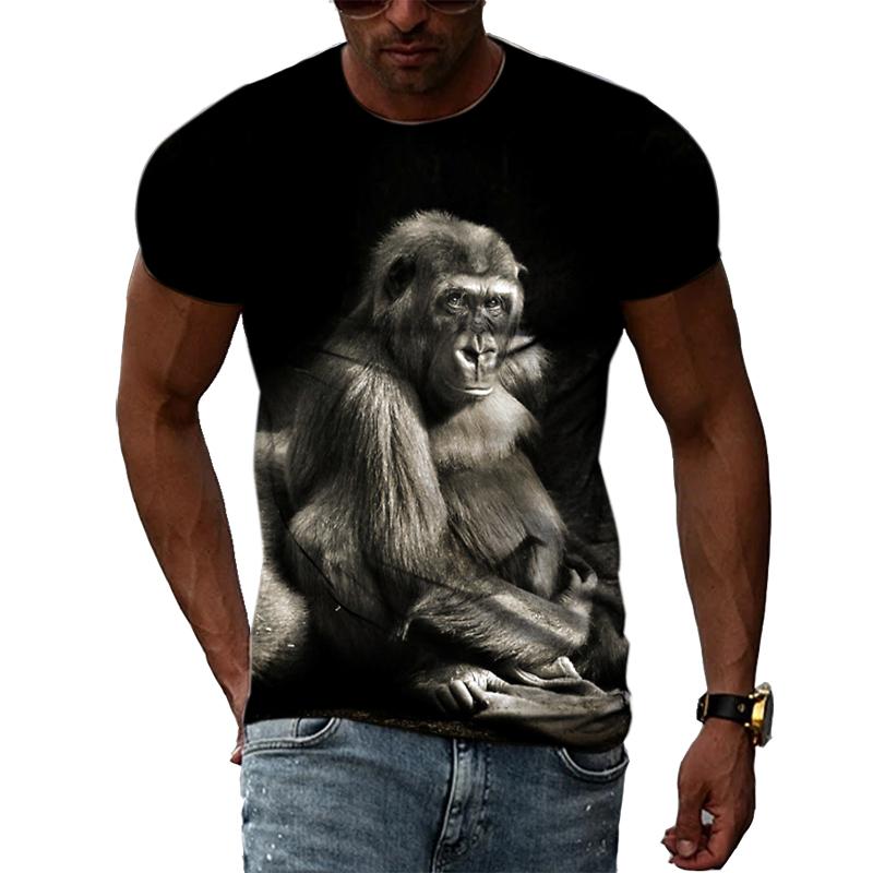 ETST WENDY 05 Hip Hop Trend Harajuku 3D Gedrukt Dier Patroon Mannen T-shirts Zomer Mode Casual Persoonlijkheid Ronde Hals Korte Mouw Tee Tops 5XL