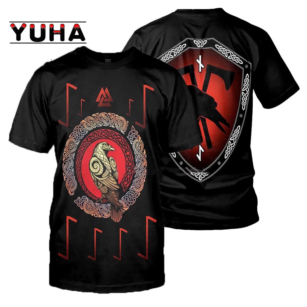 ETST WENDY 05 Nieuwe Mode Mannen hoodies 3D Gedrukt Viking Tattoo t-shirt tees korte mouw Kleding Unisex Noorse cosplay streetwear 6XL