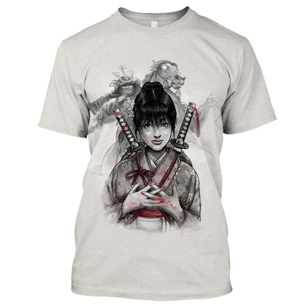 ETST WENDY 05 Heren Y2K T-shirt Casual korte mouw Japanse Geisha Kimono Grafisch 3D Print Top Oversized Fashion Tee Harajuku O-hals Kleding XXL