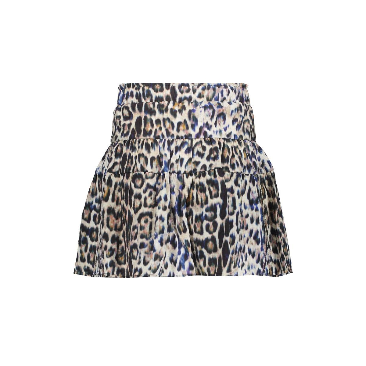 Geisha winter rok meisjes - bruin/blauw/zwart - luipaard