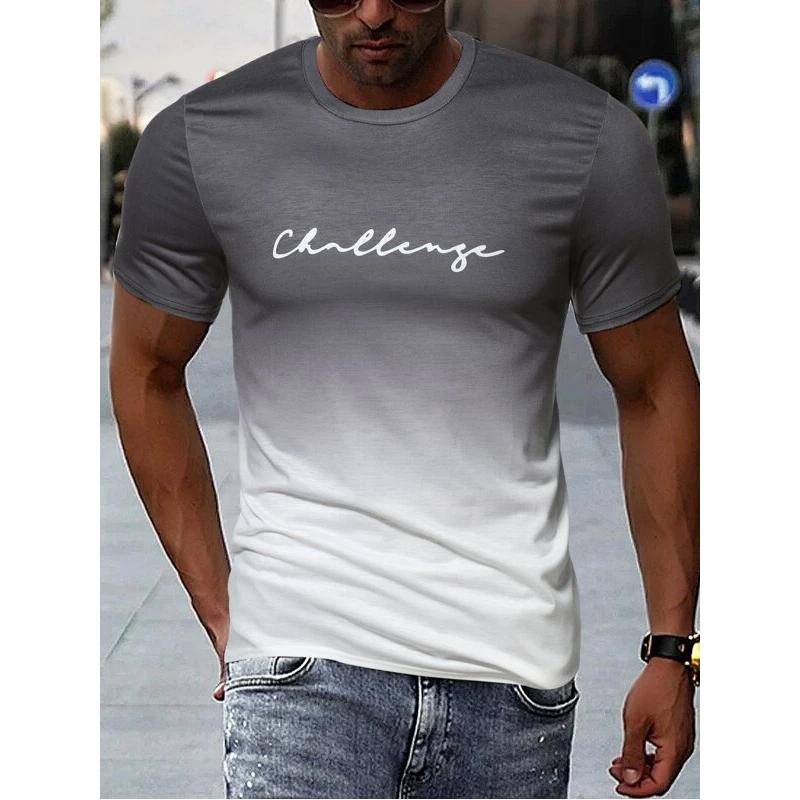 Transmission of love Vintage Heren T-shirt 3D Gradiënt Print Korte Mouw Tops Zomer Casual Straat T-shirt Oversized T-shirt Heren Kleding M