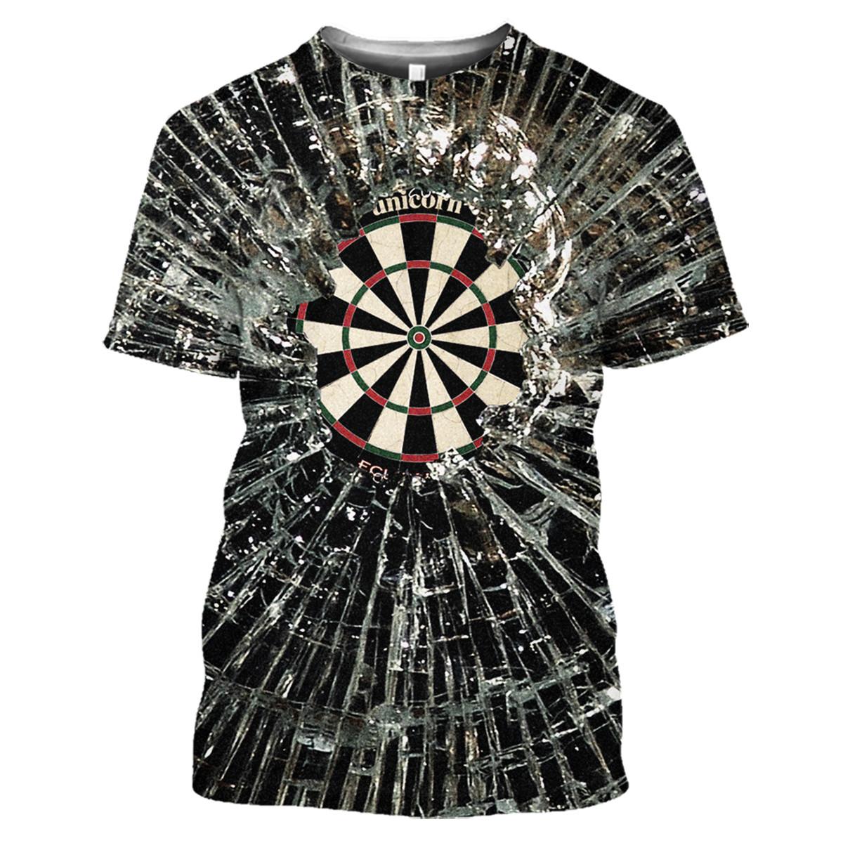 Baibao QIQI Heren Trend Sport 3D-shirt met korte mouwen Dieptepunt Shirt Darts Bet Persoonlijkheid Straat Wild Top T-shirt Mode XXL
