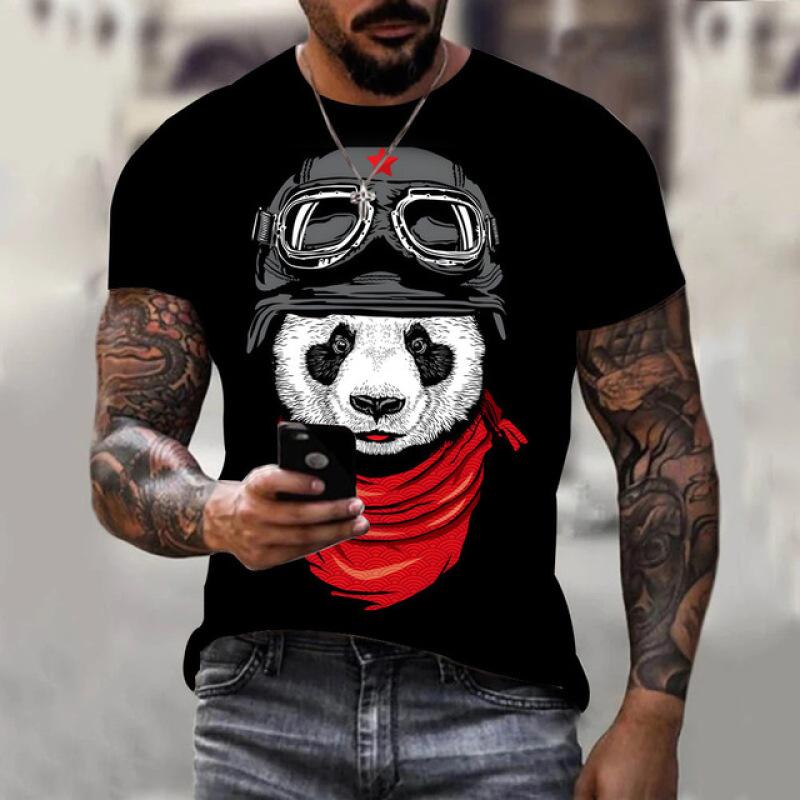ETST 07 3D-geprint heren-T-shirt hiphopstijl T-shirt korte mouwen top straat harajuku ronde hals zomer casual L