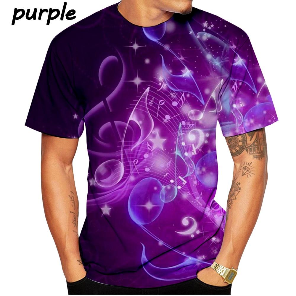 Xin nan zhuang Heren Dames T-shirt Mode Casual Fun Ronde Hals Art Design T-shirt Nieuwe 3D Printing Muzieknoot Zomer XXXXL