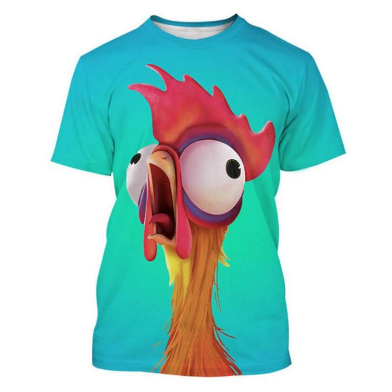 ETST 07 Mode Persoonlijkheid Grappige Kip grafische t-shirts Hip Hop Street Style harajuku Gedrukte Tees Zomer Casual Humor Mannen O-hals Top 4XL