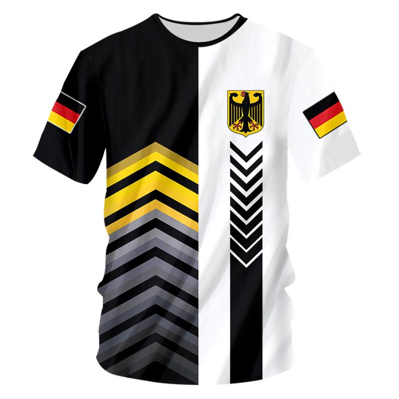 ETST WENDY Duitsland Nationale Vlag Patroon Heren T-shirt Zomer Ademend Materiaal Sneldrogend Tees Mode Ronde Hals Oversized Korte Mouw S