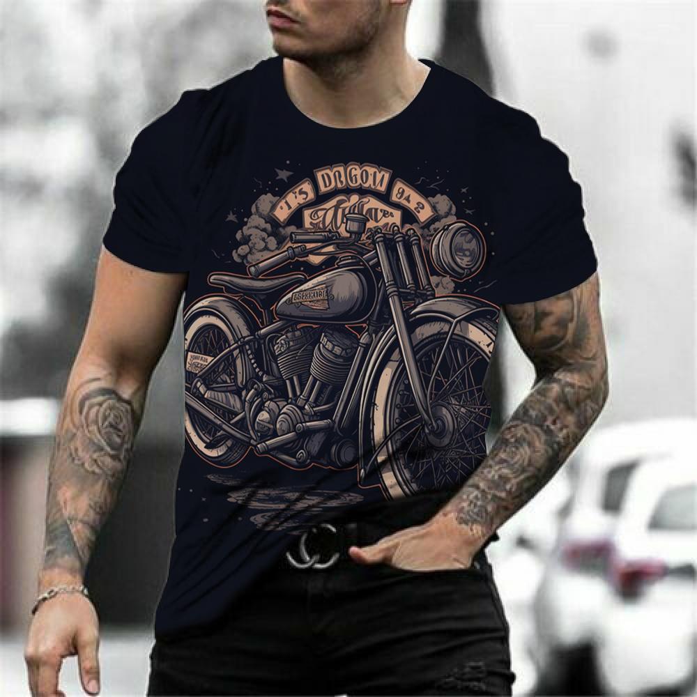 Transmission of love Vintage Motorbike 3D Afdrukken Grafische T-shirts voor Mannen Tops Oversized Klassieke Korte Mouwen Tee Casual Streetwear Herenkleding 6XL