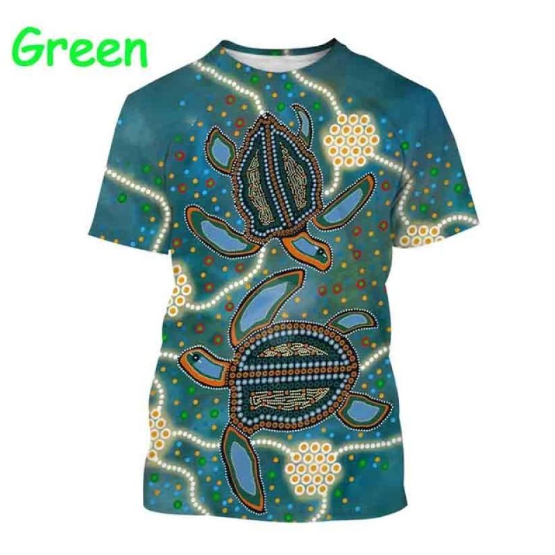 ETST 07 Aboriginal Inheemse Schildpad Dot Schilderij Kunst 3D Print T-shirt Mannen/vrouwen Vertigo Hypnotic Vortex Grappige Korte L
