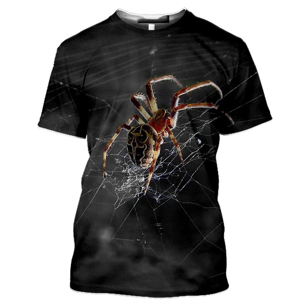 Bobby 2 Grappig Dier Spider 3D Print Zomer mannen O-hals T-shirt Casual Korte Mouw Oversized Trui Mode Streetwear Mannen Kleding L