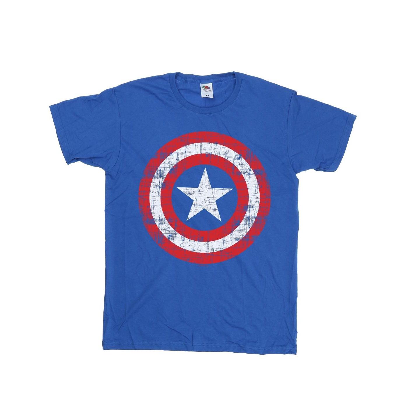 Marvel Heren Avengers Captain America Scratched Shield T-shirt XXL koningsblauwe kleur