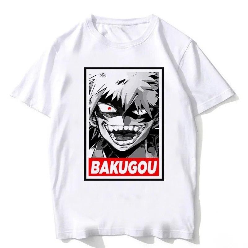 YSM Cotton Tshirt Nieuwste Mijn Held Academia T-shirts Man Korte Mouw Kleding Boku Geen Hero Academia cosplay Grappig XXXXL wit
