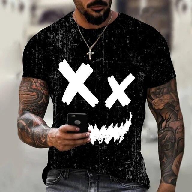 Baibao QIQI Mode Zomer Man T-shirt Gezicht 3D Print T-shirt Casual Korte Mouwen heren Trendy Kleding Man Plus Size oversized 6XL L
