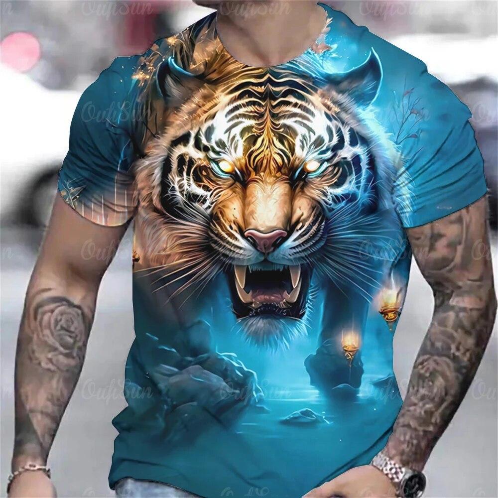 ETST WENDY 05 Dieren T-shirt voor mannen 3D Tijger bedrukte mode heren Street Designer korte mouwen Harajuku sweatshirt losse oversized T-shirts M