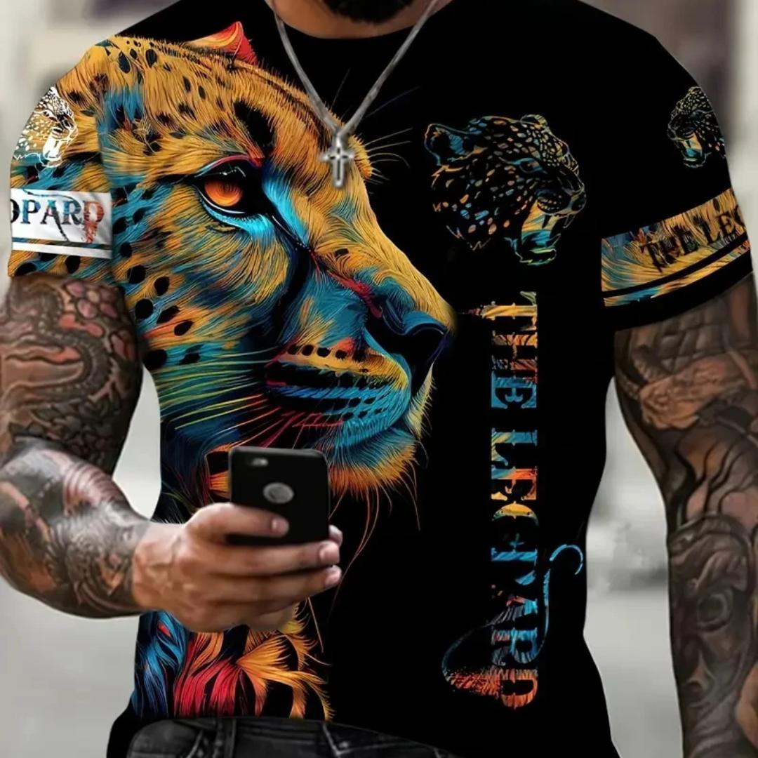 Wengy 2 Vintage Tijger T-shirt Heren 3D Animal Print Korte mouwen Top Tees Zomer Casual Ademend Herenkleding Oversized Streetwear XL