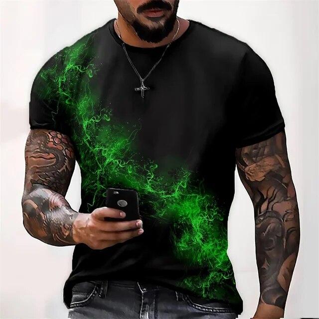 Bobby 2 Natuurlijk landschap bedrukt T-shirt Mode heren T-shirt met ronde hals, casual Aurora-patroon, knappe sneldrogende heren-T-shirts L