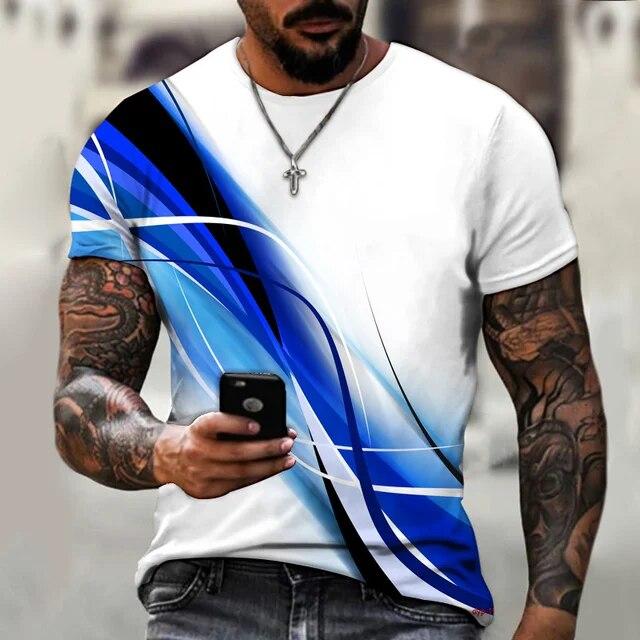 Bobby 2 Natuurlijk landschap bedrukt T-shirt Mode heren T-shirt met ronde hals, casual Aurora-patroon, knappe sneldrogende heren-T-shirts XL