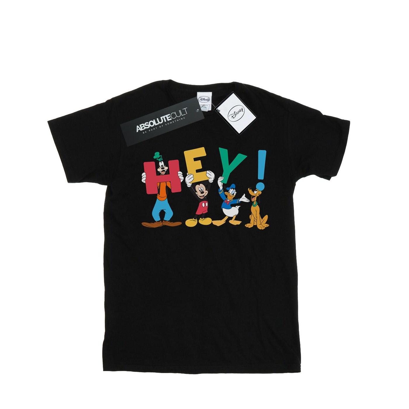 Disney Heren Mickey Mouse Friends Hey T-shirt 3XL zwart