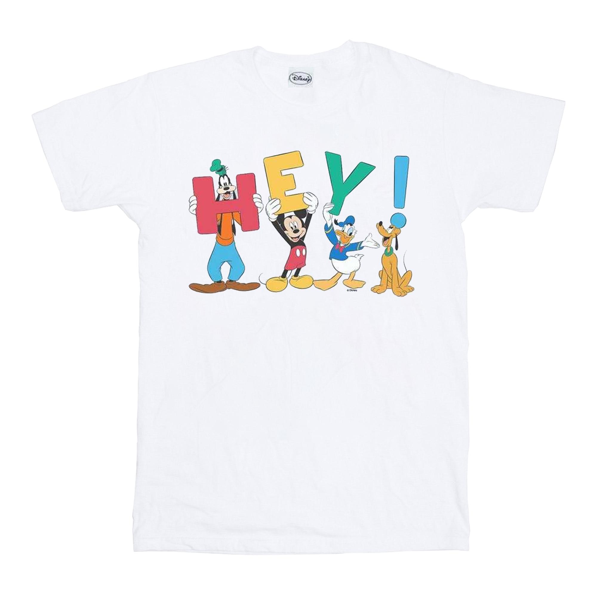 Disney Heren Mickey Mouse Friends Hey T-shirt XXL