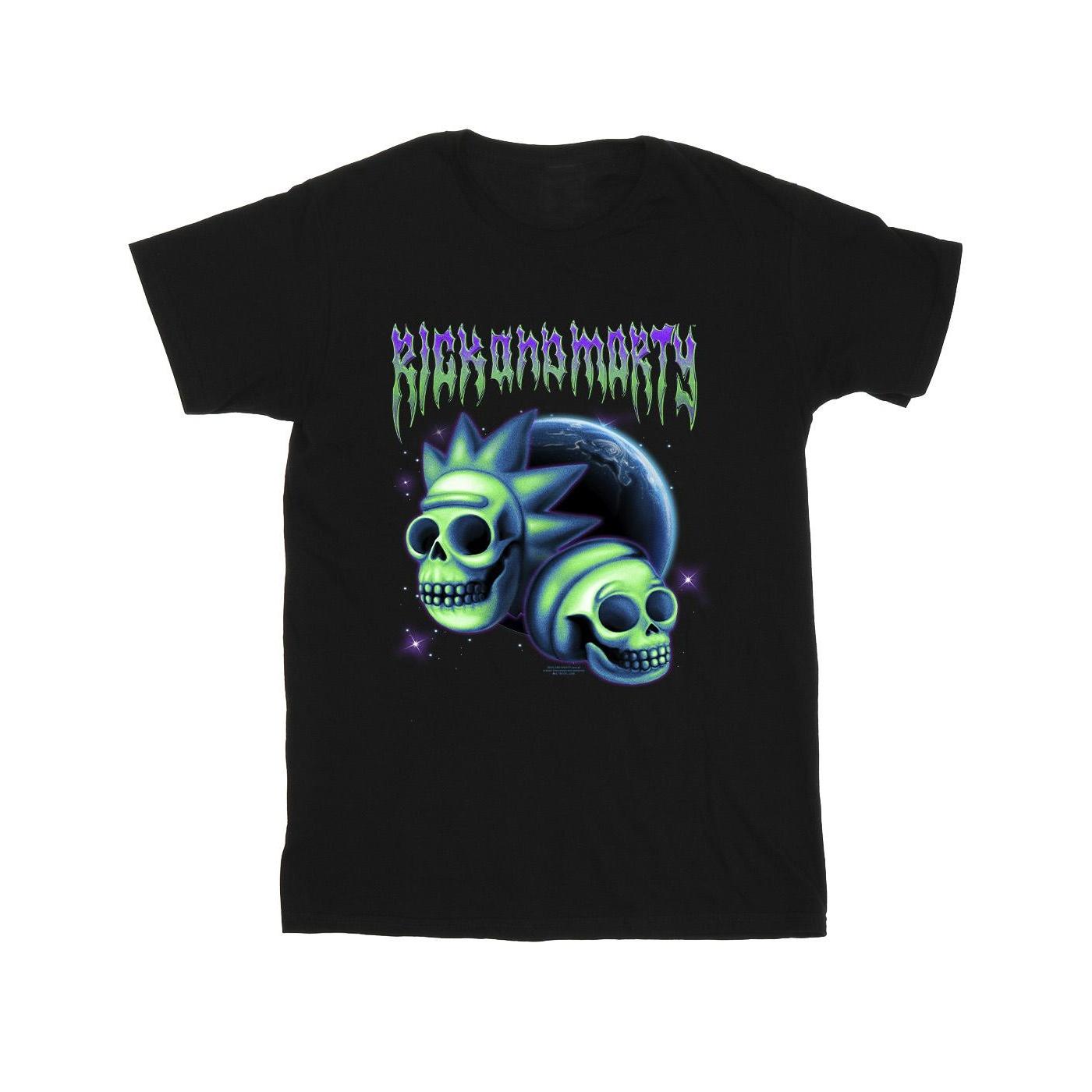 Rick And Morty Rick en Morty Heren Space Skull T-shirt L zwart