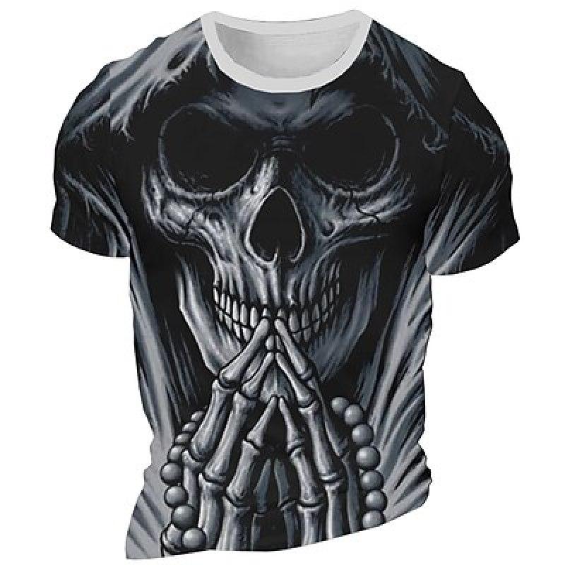 ETST 07 Cool White Dragon 3D grafische print heren nieuwigheid T-shirt met korte mouwen en ronde hals, zomer buiten 6XL