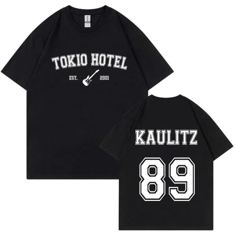 TENJINGE Trendy Trend Rock Band Tokio Hotel Kaulitz T-shirt Heren Dames Mode Katoenen T-shirt Korte Mouw T-shirt Hip Hop Punk Streetwear T-shirt Top M