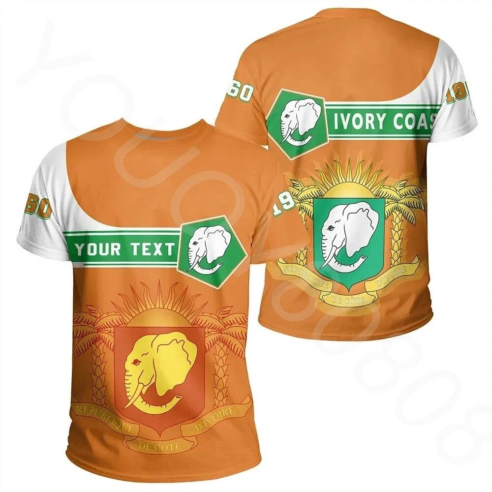 Baibao QIQI Zomer Afrika T-shirt met ronde hals en korte mouwen voor heren 3D-printen - Ivoorkust T-shirt Pentagon-stijl XXL