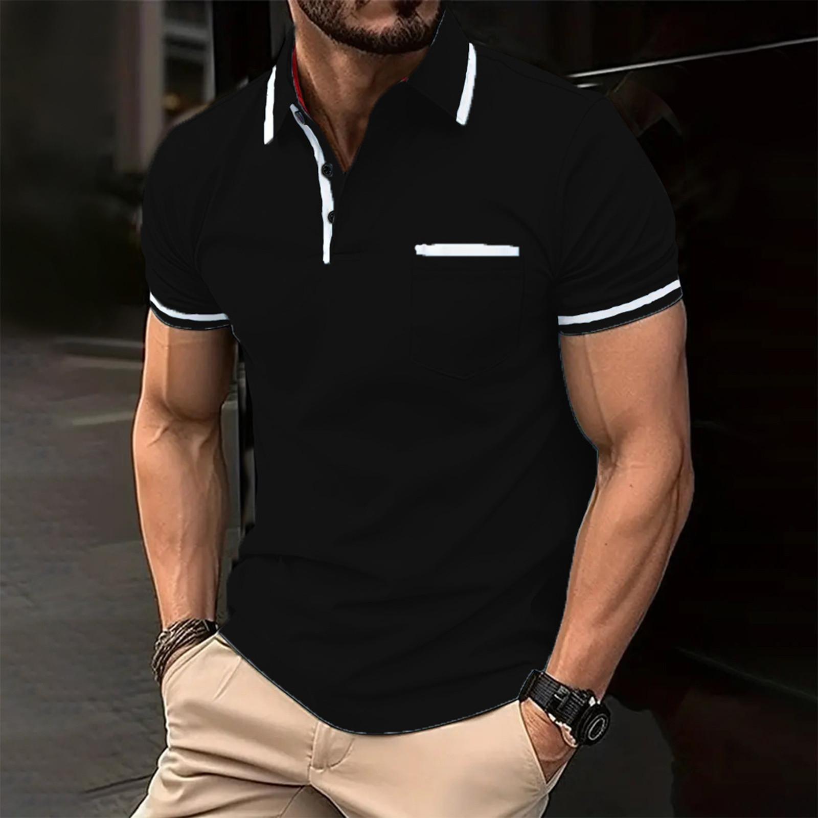 Mirbse Charmant Herenoverhemd Superlicht Korte Mouw Casual Herenkleding XXL zwart