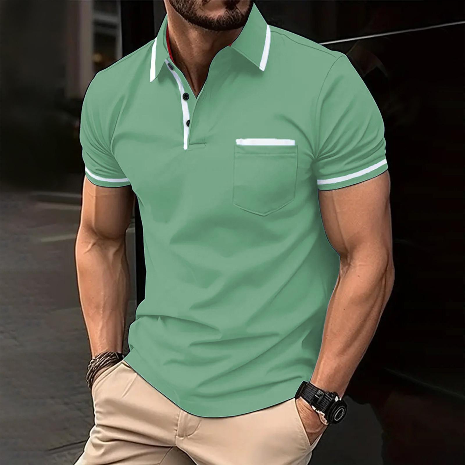 Mirbse Charmant Herenoverhemd Superlicht Korte Mouw Casual Herenkleding XXXL groen