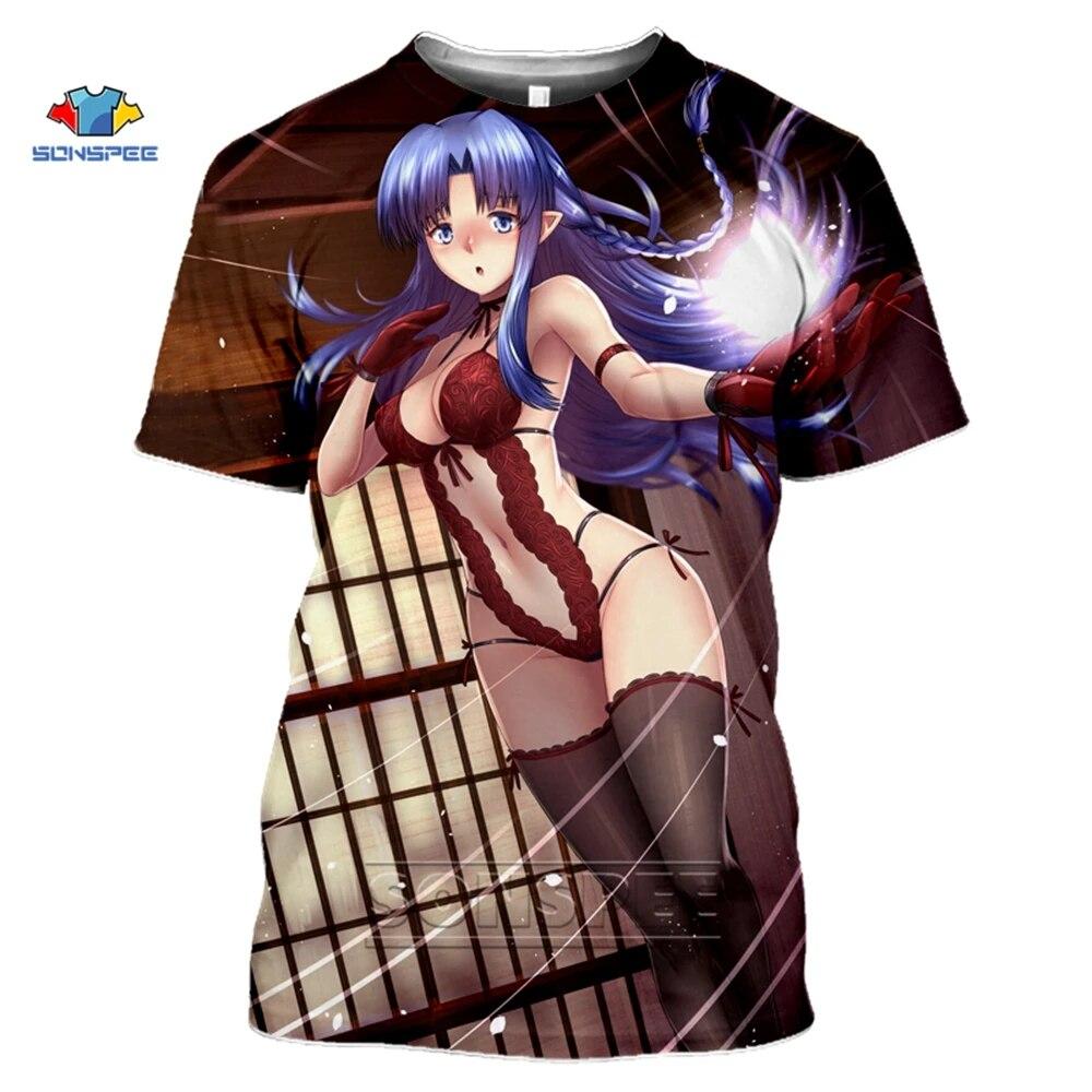 Xin nan zhuang SONSPEE Fate Stay Night T-shirt 3d Print Casual Fate Zero T-shirts Korte Mouw Anime Harajuku Zomer Top Mannen Vrouwen Sportkleding 6XL