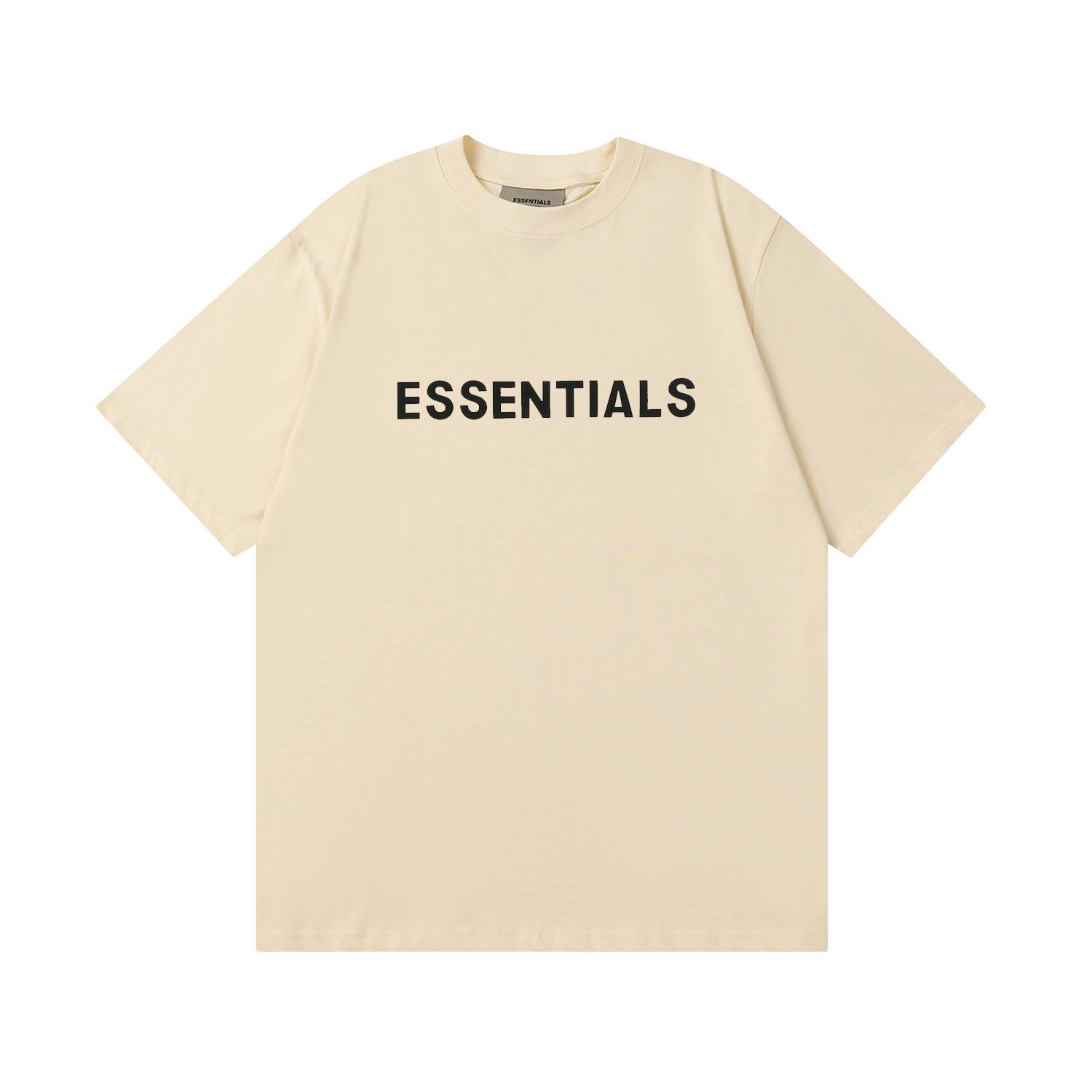 Essentials T-shirt voor heren geperste lijmletters losse ronde hals high street fashion heren en dames korte mouwen t-shirts L