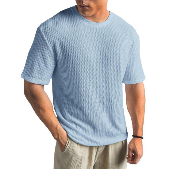 Yunzhu Heren Zomer T-shirt Effen Kleur O Hals Korte Mouwen Zacht Ademend Elastisch Losse Trui Sport Business Casual Heren Sport Office Top 3XL