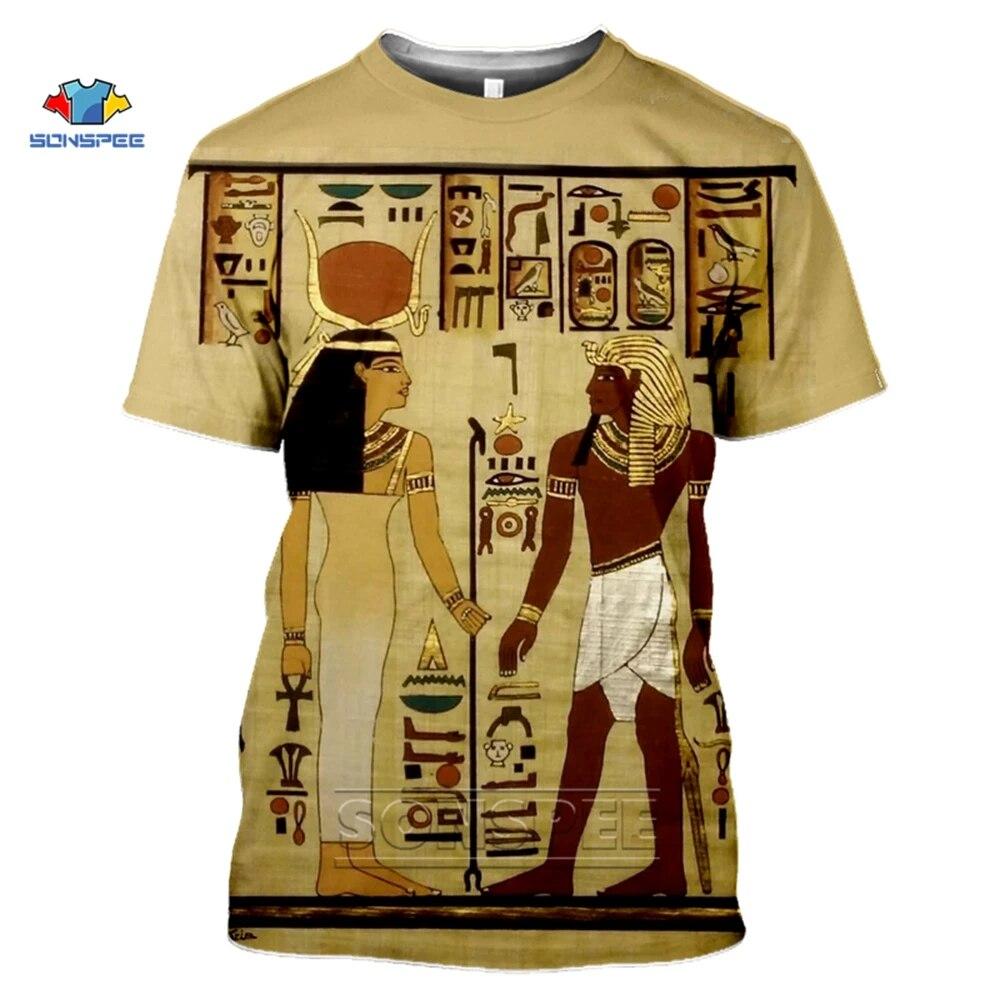 Xin nan zhuang SONSPEE 3D T-shirt bedrukt oud Egyptisch mannen/vrouwen vintage streetwear T-shirt jeugd retro Egypte T-shirt zomer top kleding 6XL
