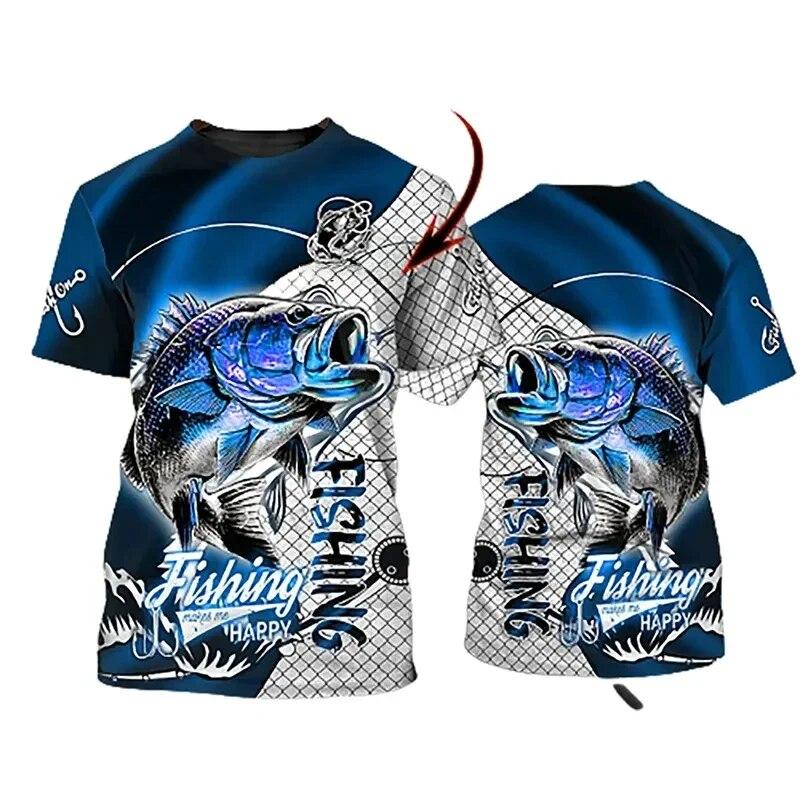 Xin nan zhuang Blauwe Vissen Grafische T-shirt voor Mannen Tops Tee Shirts Harajuku Mode 3D Karper Vis Afdrukken T-shirt Dameskleding Korte mouw L