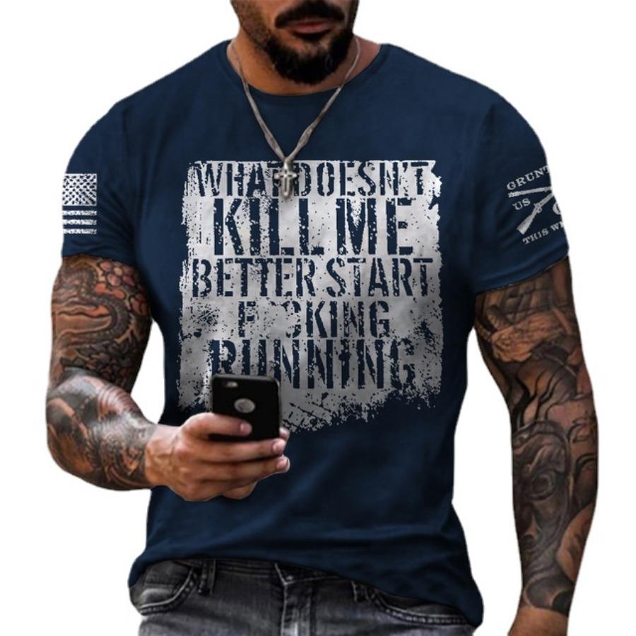 WowClassic Ademende mannen 3D Letters bedrukte T-shirt Zomer Outfit Tee Casual O Hals Sportwear T-shirts Korte mouw Losse tops 6XL marineblauwe kleur