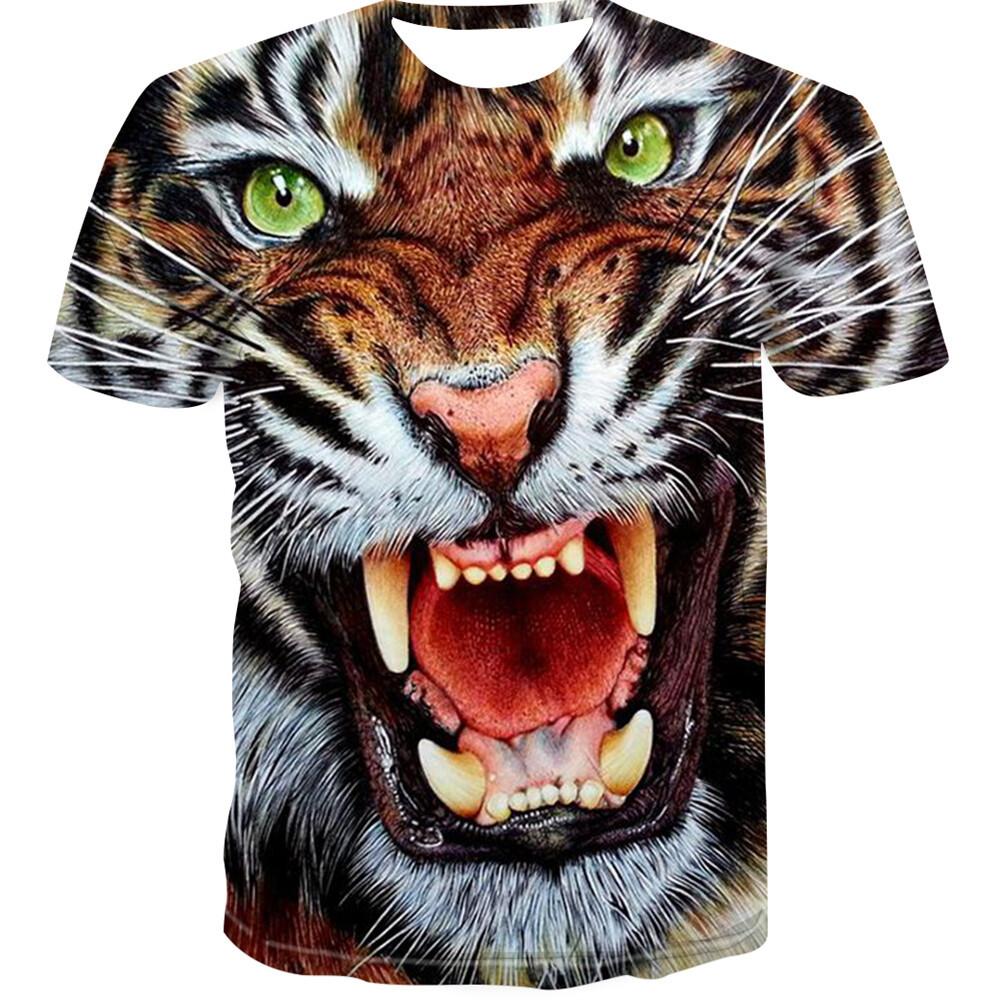 ForYourBeauty Streetwear 3D Animal T-shirt Man 3D Tiger Printing Tees Grappige Hip Hop Heren Casual Korte Mouw T-shirts Zomer Top XXL