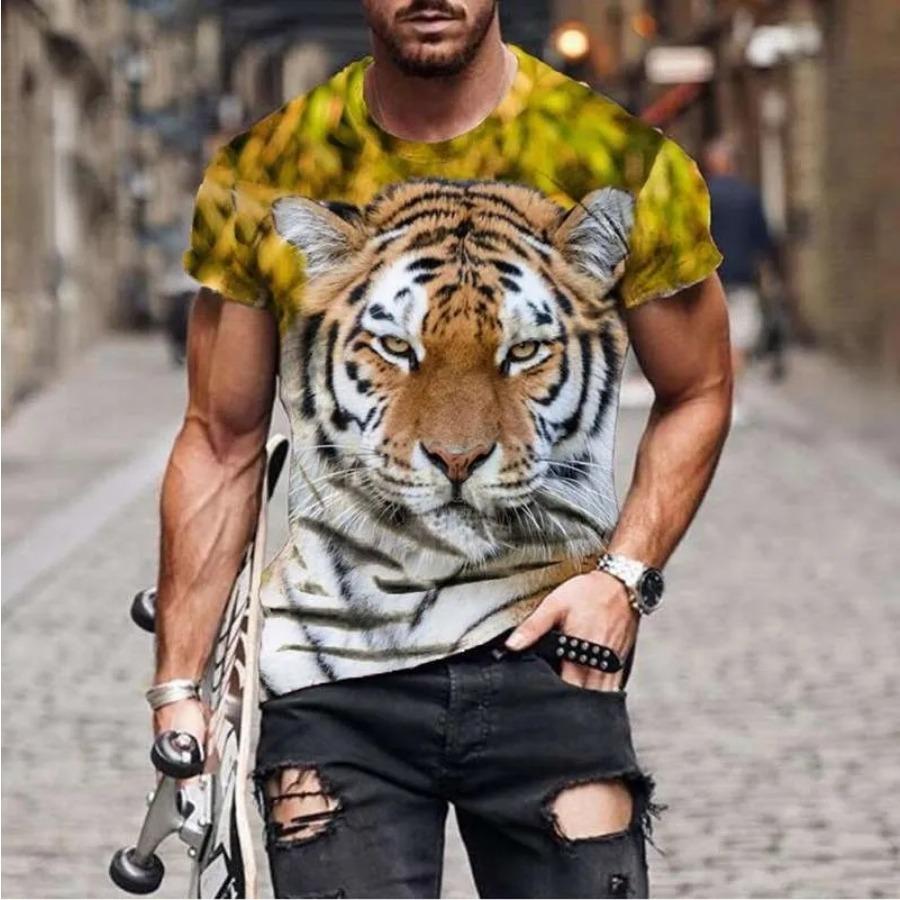 ForYourBeauty Streetwear 3D Animal T-shirt Man 3D Cat Printing Tees Grappige Hip Hop Heren Casual Korte Mouw T-shirts Zomer Top 6XL