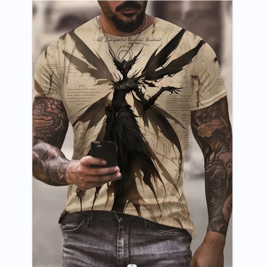 TIP723 Mode Leuke Cartoon Zomer Heren T-shirts Lichtgewicht Ademend Casual Kinderen Ronde Hals Mouw Kort Streetwear Oversized Tops XL
