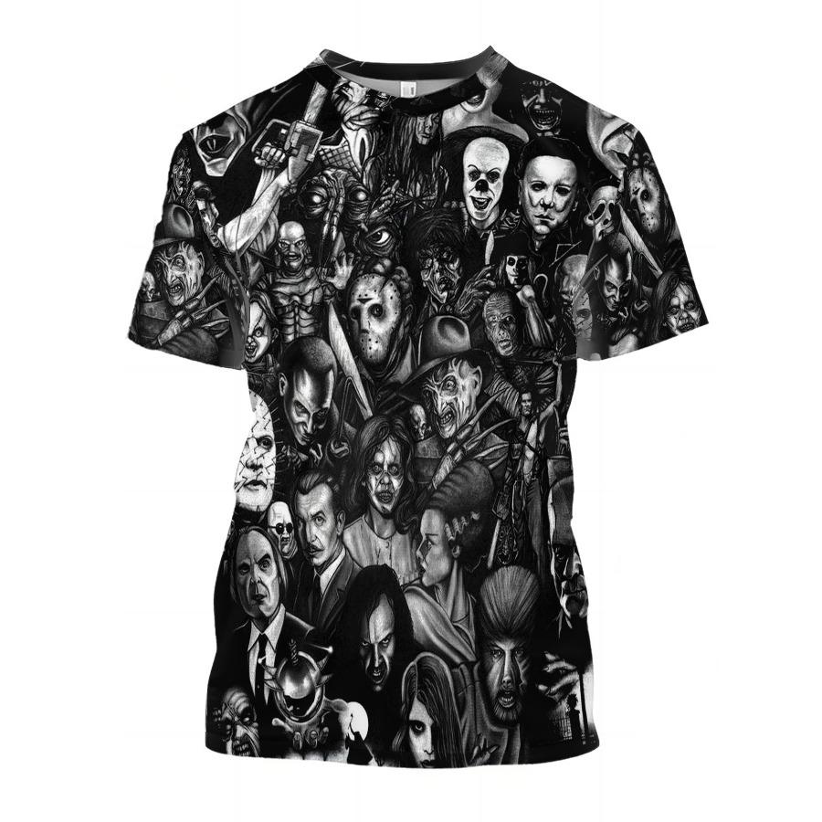 HerSight Letters Patroon Tees Gradiënt 3D Print T-shirt Mode O Hals Korte Mouw Tops Zomer Ademende Man T-shirts Mannen Cartoon Kleding 6XL zwart