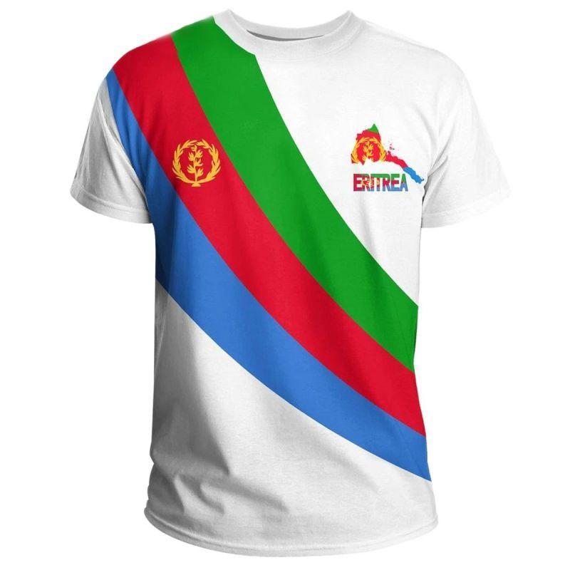 Xuhaijian02 3D De Vlag Van Eritrea Bedrukt T-shirt Eritrea Embleem Grafische T-shirts Voor Mannen Kindermode Streetwear Korte Mouwen Kleding Tee L