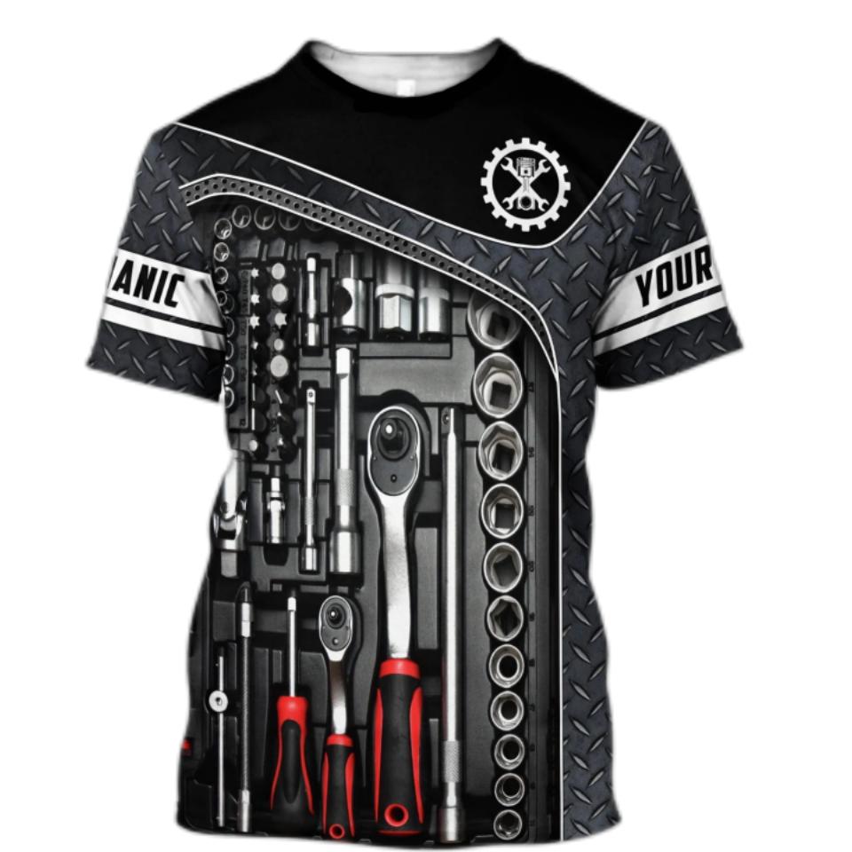 The second face a man Mannen T-shirt Vintage T-shirt Zomer Kleding Gepersonaliseerde Naam Monteur 3d Print Tops 5xl Straat Casual Sport Oversized Trui 6XL zilver