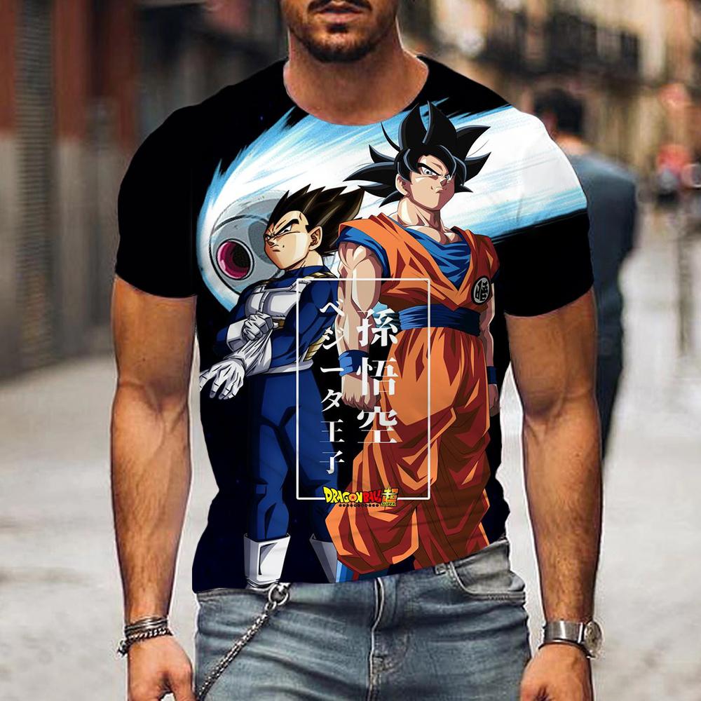 Baibao QIQI Dragon Ball Zomermode 3D Print T-shirts voor heren Casual O-hals Korte mouwen Oversized T-shirts Streetwear Anime Losse tops XXXXL