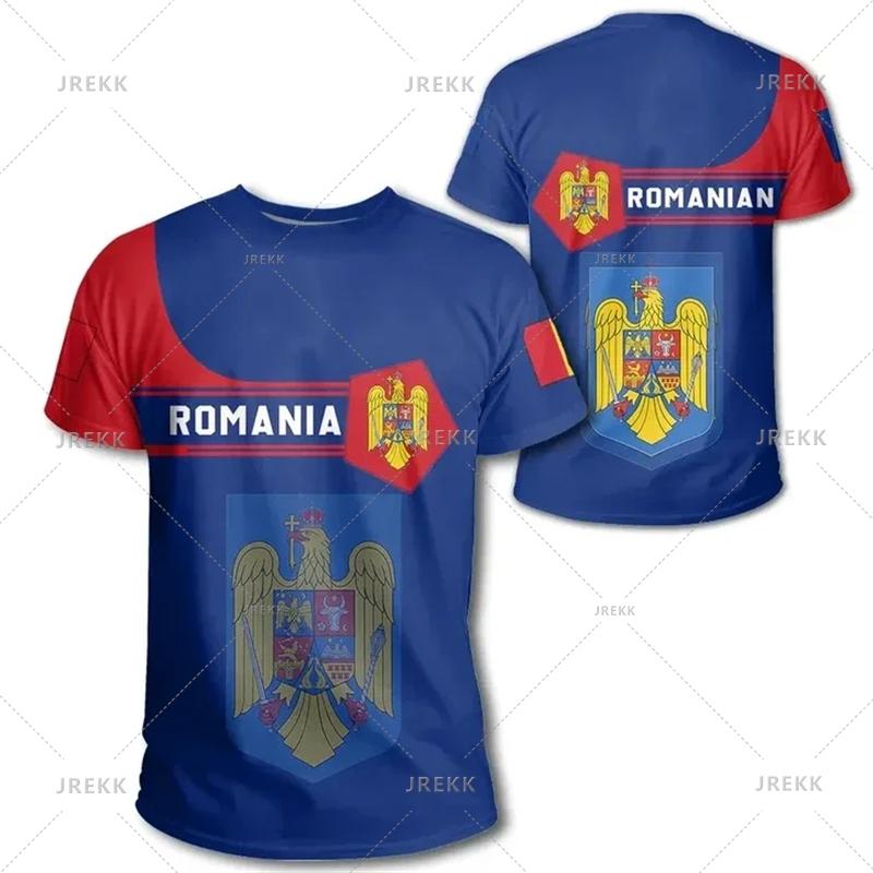 ETST 03 Roemenië Nationale Vlag 3d Print T-shirts Voor Mannen Nieuwe Mode Roemeense Print T-shirt Met Korte Mouwen Streetwear Unisex tops Camisetas M