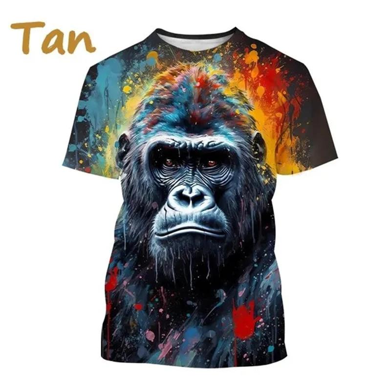 Bobby 2 Gorilla 3D-print T-shirt Dier Chimpansee Ronde hals Korte mouw King Kong-patroon Mannen Vrouwen Mode Casual Top Tees T-shirt 4XL