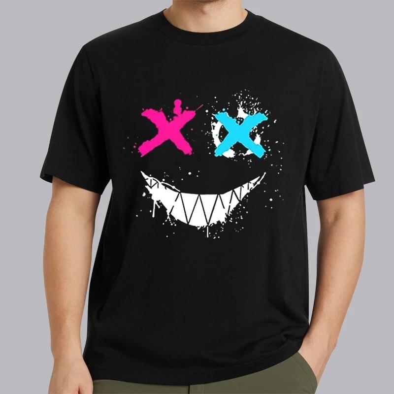ETST 07 2024 Zomer Heren Nieuwe Mode Smiley Digitaal Bedrukt T-shirt met Korte Mouwen Losse Casual Dagelijkse Persoonlijkheid Straat Hip-Hop Tops XL