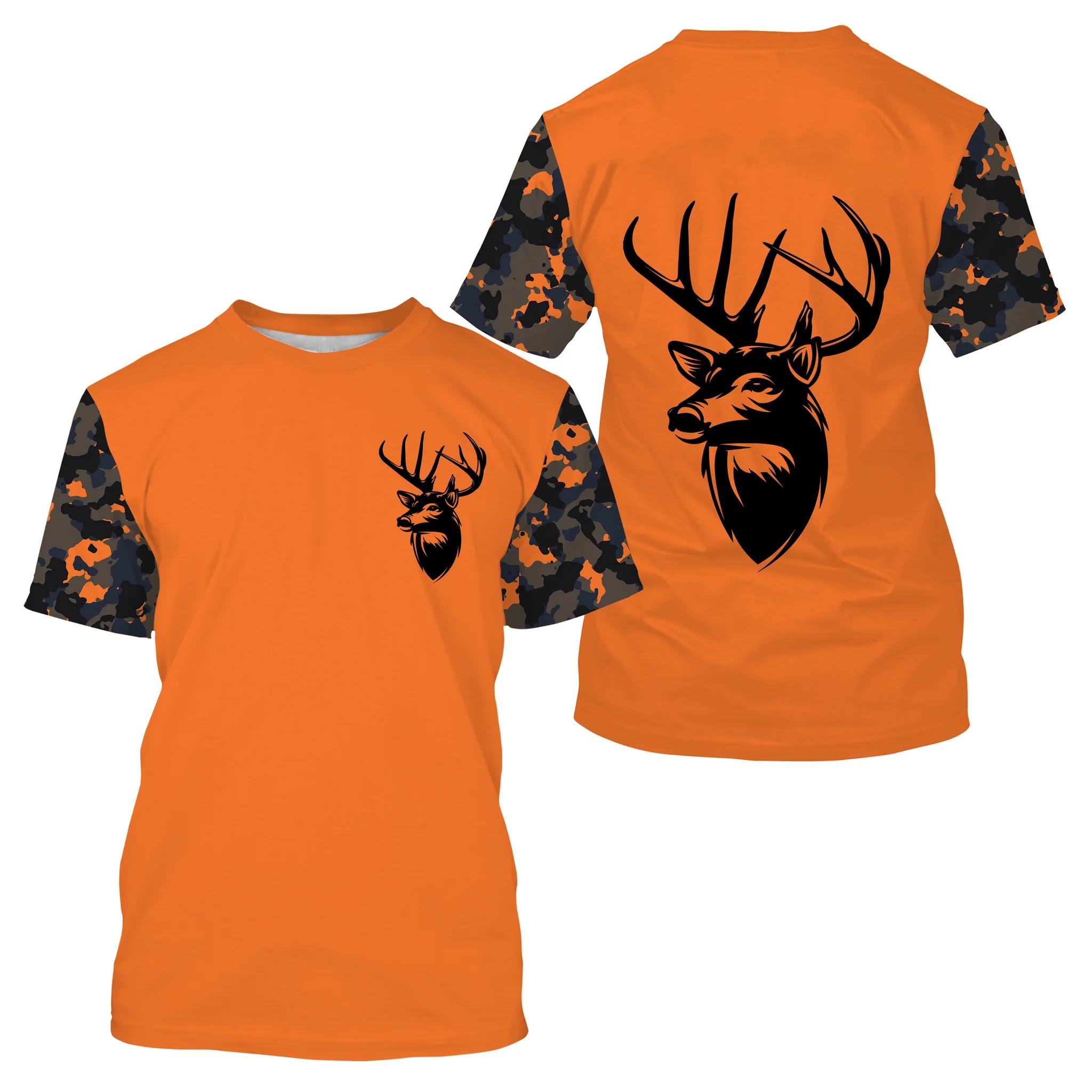 ETST 05 2024 Heren 3D-print eland T-shirt Heren jachtmode dieren T-shirt Zomer Outdoor Top T-shirt Casual herenkleding 6XL