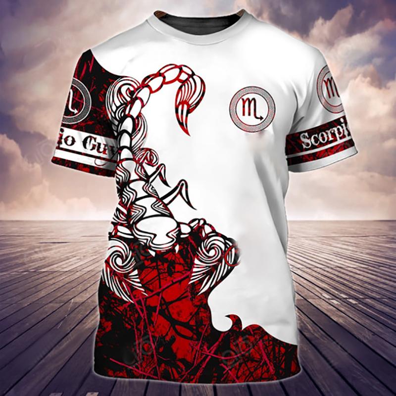 ETST 05 Dier Mannen T-shirt Zomer Korte Mouw Schorpioen 3D Print Grappige T-shirts Fashion Casual Mannelijke Sportshirt Oversized Heren Kleding 6XL