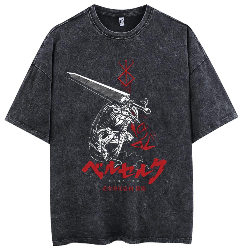 ETST 012 Hip Hop Heren Streetwear T-shirt Retro Vintage Gewassen Anime Grafisch T-shirt Heren Harajuku Casual Korte Mouw T-shirt Tops XL